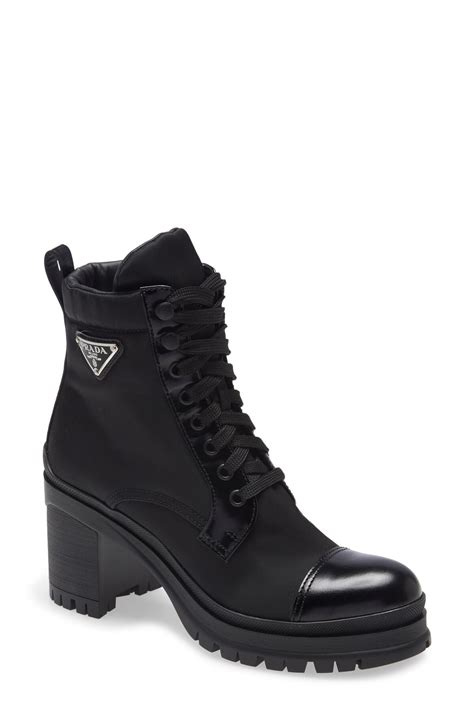 prada over knee suede boots|Prada block heel combat boots.